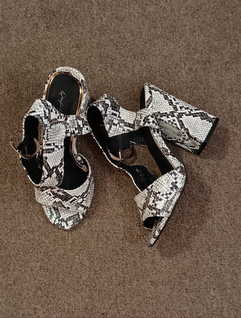Snakeskin Print Heels